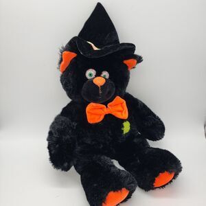 Fiesta Halloween Black Cat Plush 17" Witch Hat Big Eyes Stuffed Animal Toy 2007